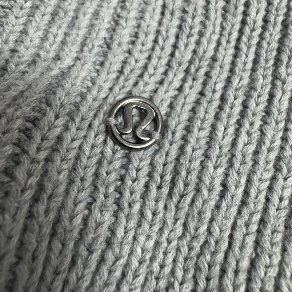 Lululemon Cotton Knit‎ Sweater Pullover Thumb Holes Pockets Gray Size 8
